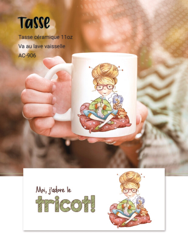 Tasse céramique 11 oz - La tricoteuse - AC-906