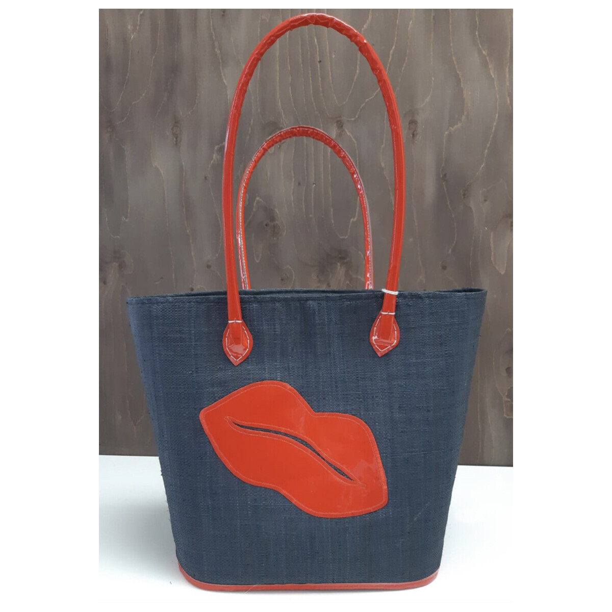 Sac à tricot - Lèvre rouge- Noir  -