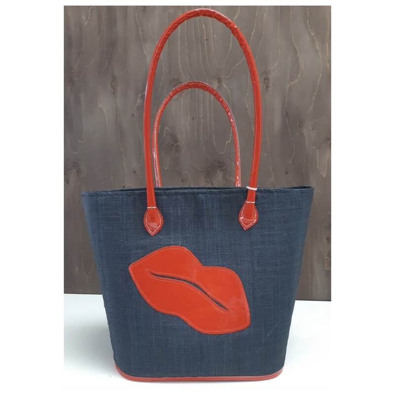 Sac à tricot - Lèvre rouge- Noir  -