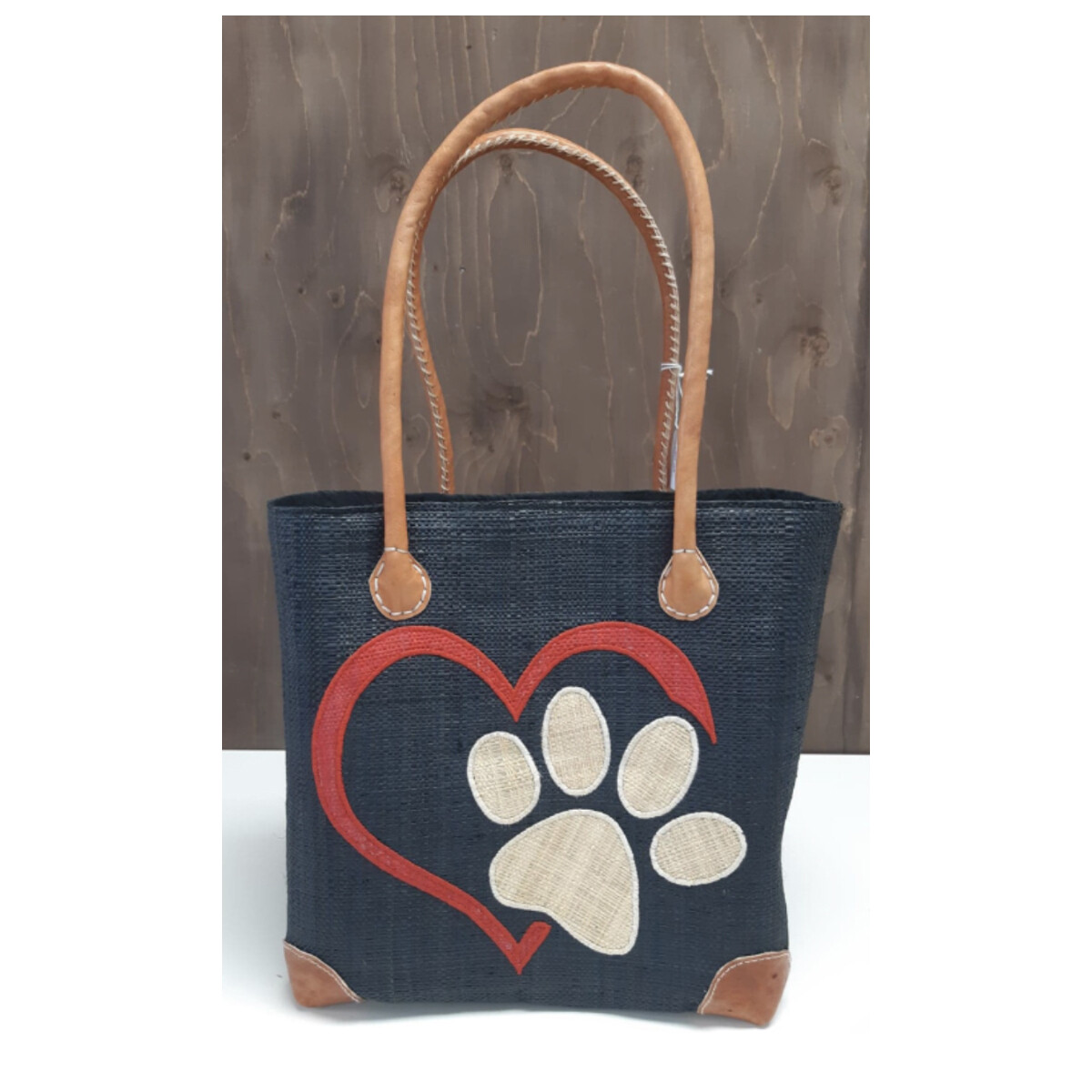 Sac à tricot - Patte et coeur - Rouge