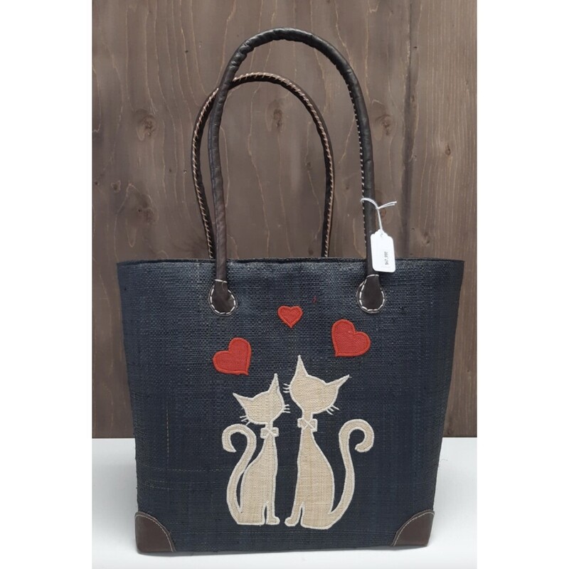 Sac à tricot - Chat amoureux
