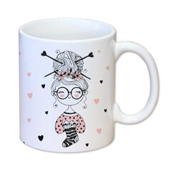 Tasse en céramique 11 oz - Moi, j&#39;adore le tricot