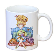Tasse céramique 11 oz - La crocheteuse - C. Fellis