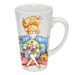 Tasse en porcelaine 17 oz - La crocheteuse - C. Fellis