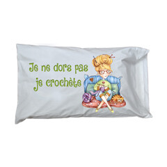 Taie d&#39;oreiller - La crocheteuse - C. Fellis