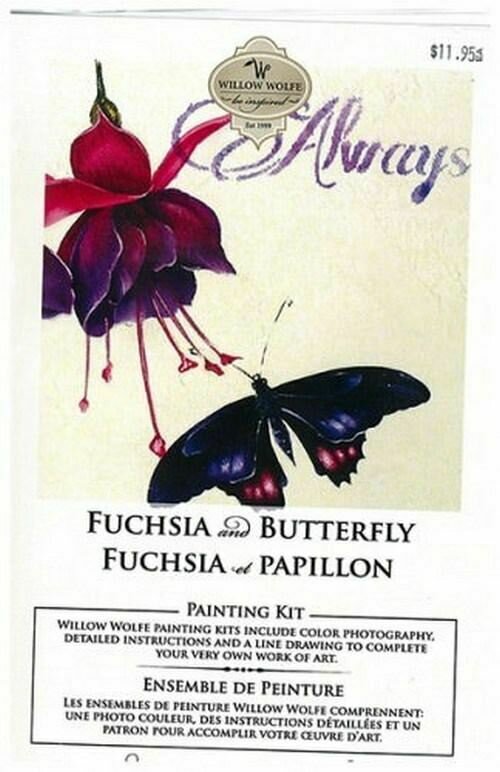 Fuchsia et papillon/W.Wolfe