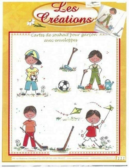 Cartes de souhait pour garçon avec enveloppe/Nancy Cayouette