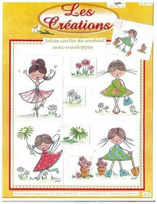 Jolies cartes de souhait avec enveloppes