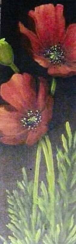 Faux cloisonné poppies