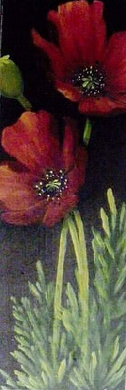 Red poppies wine holder