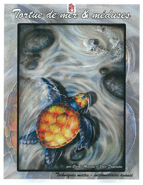 Tortue de mer et méduse/C.Majeau