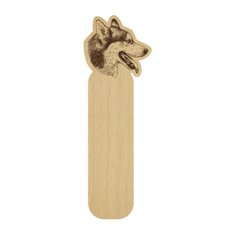 Signet en bois - Chien Husky de Sibérie
