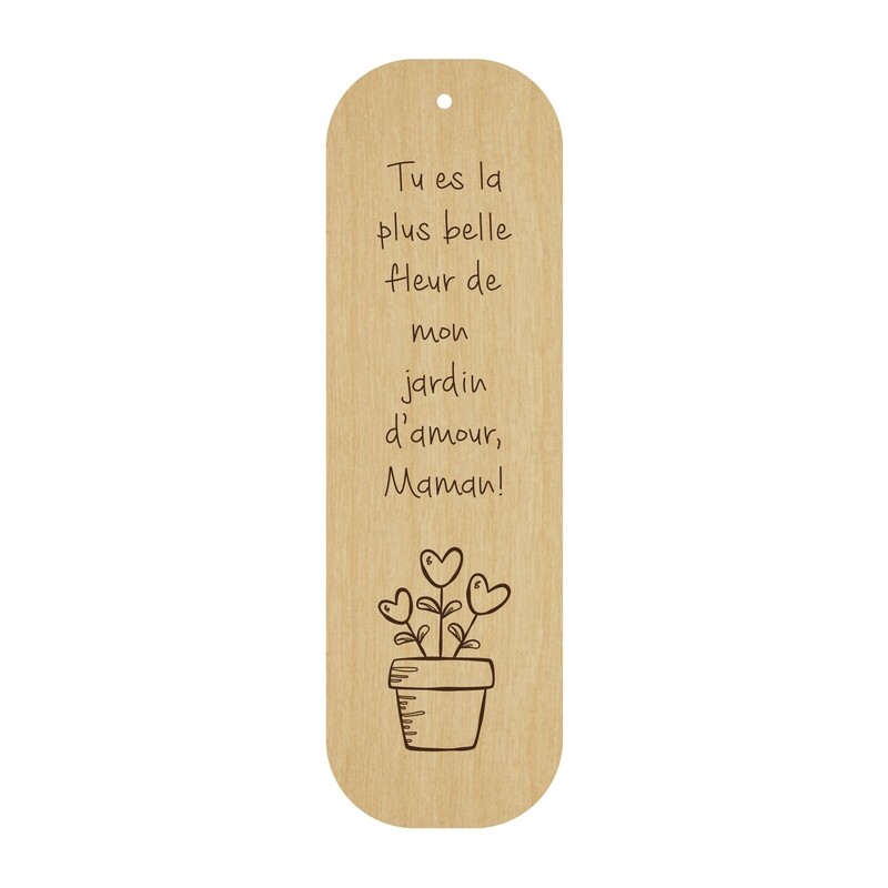 Signet en bois - La plus belle fleur