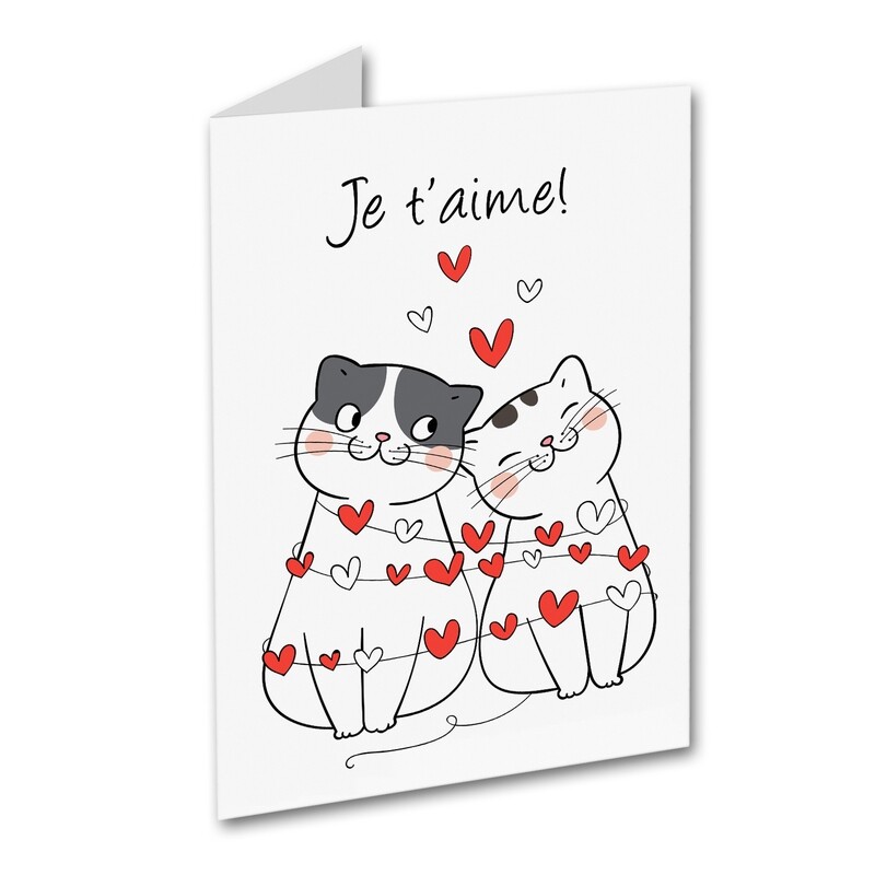 St-Valentin - Chat - Je t&#39;aime!