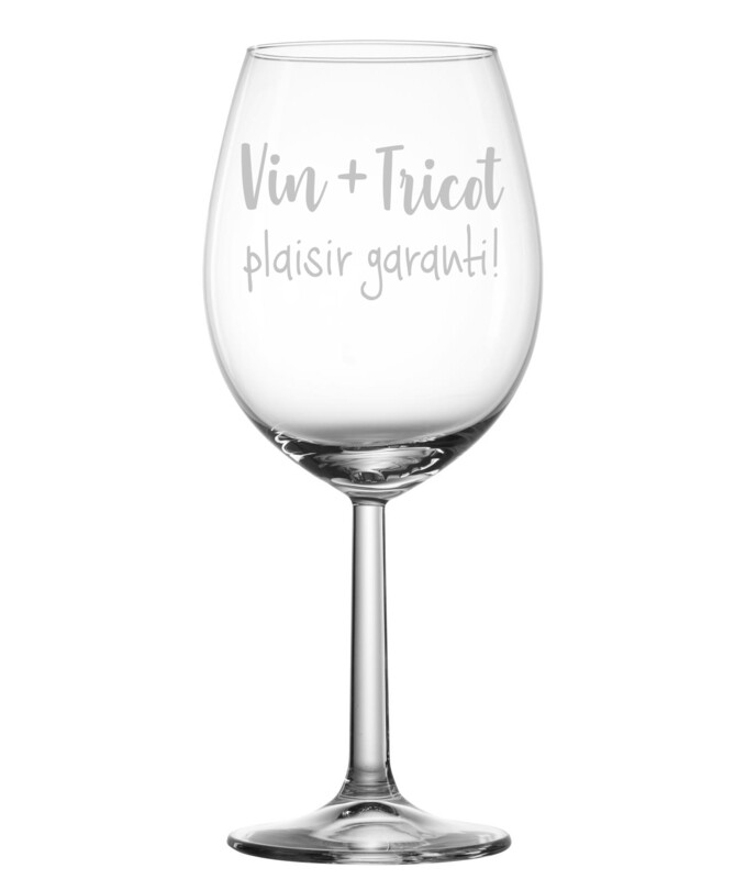 Verre à vin - Vin + tricot - plaisir garanti!