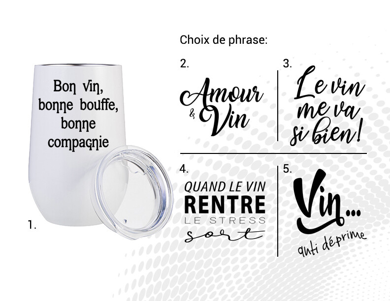 VERRE À VIN STAINLESS 17 OZ AC-517 - Blanc