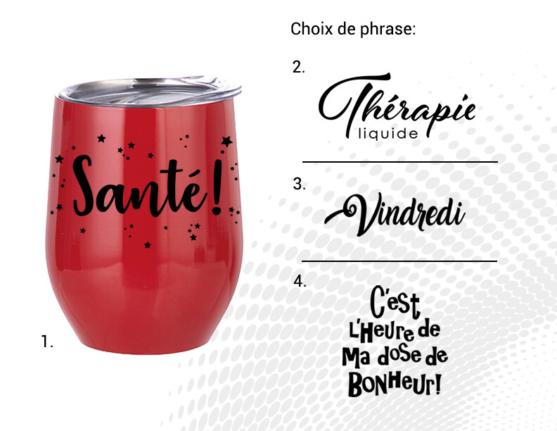 VERRE À VIN STAINLESS AC511-2 Rouge