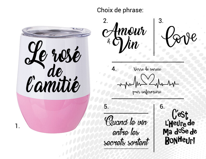 VERRE À VIN STAINLESS AC521-2 Blanc et rose