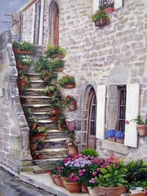 L&#39;escalier fleuri/Nicole Laurence