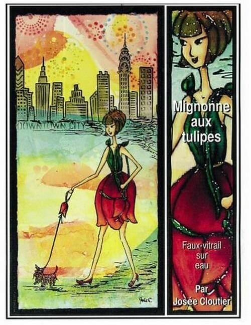 Mignonne aux tulipes/J.CLOUTIER