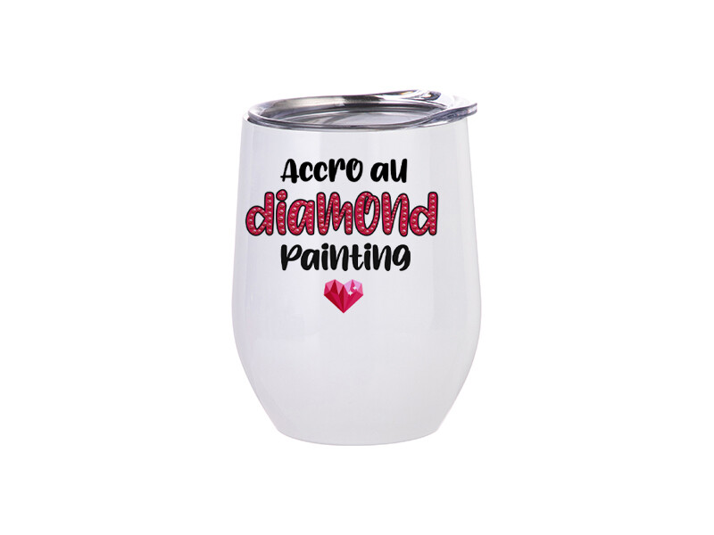 VERRE A VIN ACCRO AU DIAMOND PAINTING B/DR