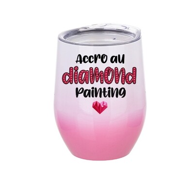 VERRE A VIN ACCRO AU DIAMOND PAINTING DÉGRADÉ ROSE