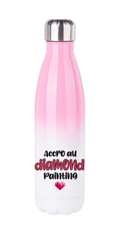 BOUTEILLE D&#39;EAU ACCRO AU DIAMOND PAINTING DÉGRADÉ ROSE