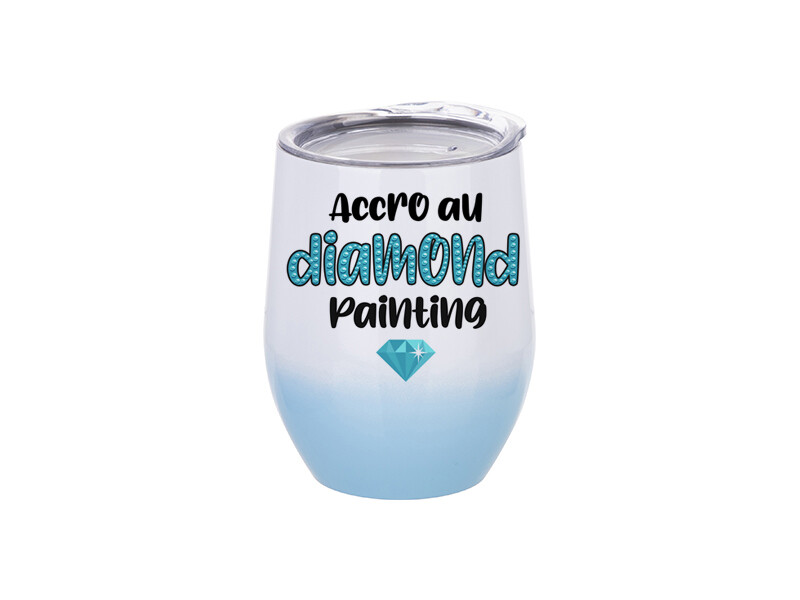 VERRE A VIN ACCRO AU DIAMOND PAINTING DEGRADÉ BLEU