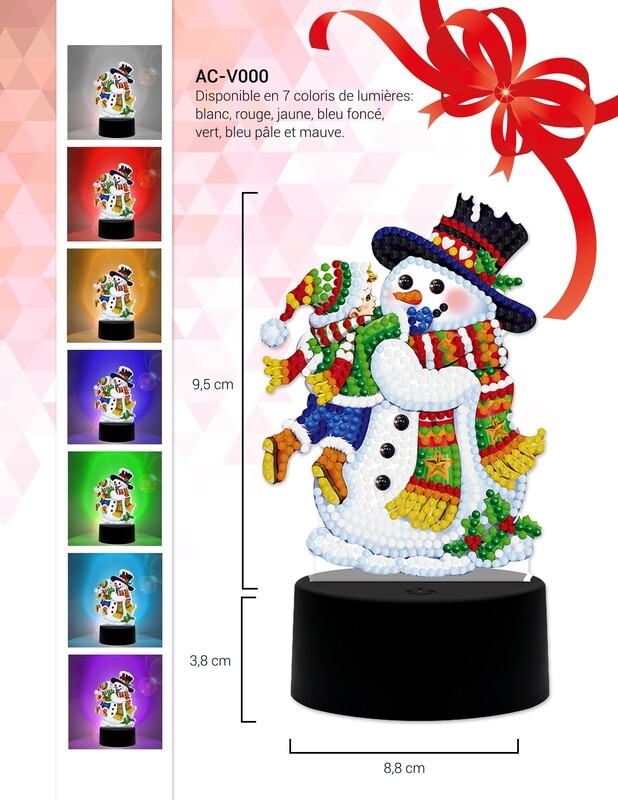 Lampe LED Diamond Painting Bonhomme de neige