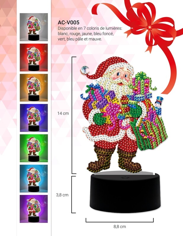 Lampe LED Diamond Painting PÈRE NOËL
