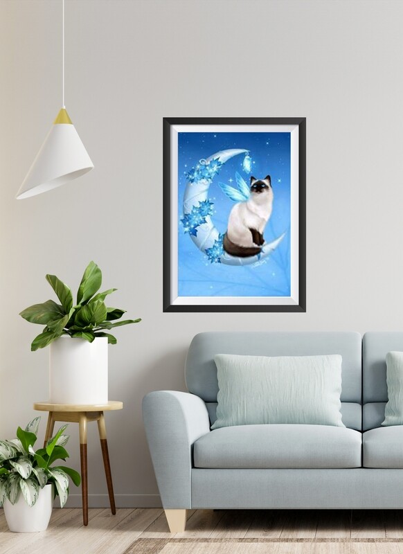 Diamond painting/ Chat sur la lune AC-DP018
