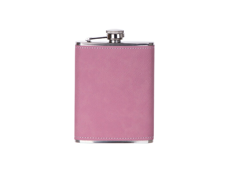 FLASQUE À BOISSON EN CUIR ROSE