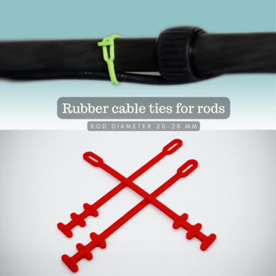 Rubber cable ties for rods (rod diameter 20-28 mm)