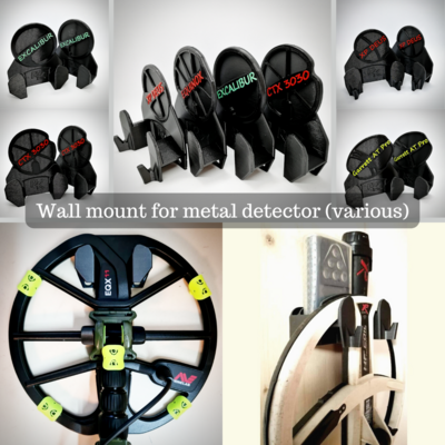 Wall mount for metal detector (various)