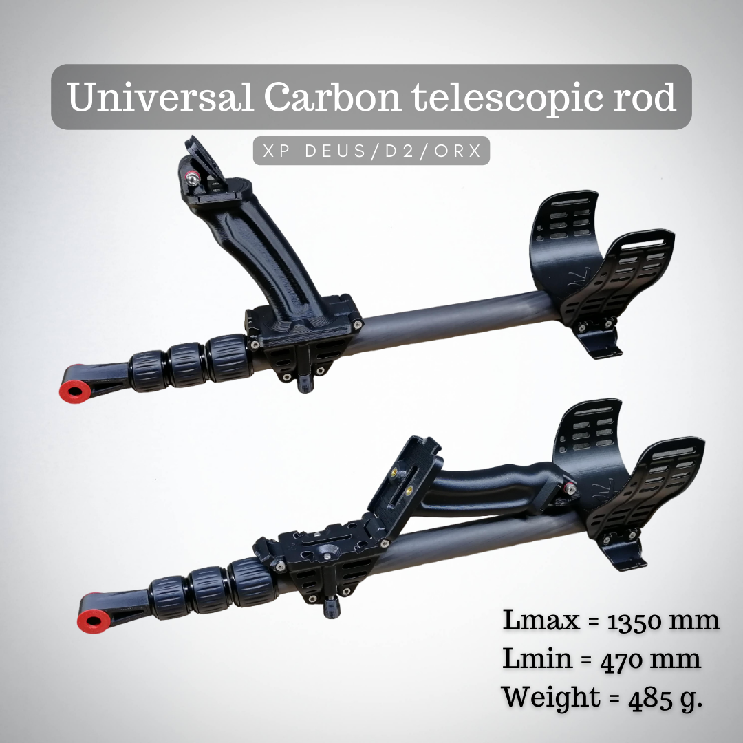 Universal Carbon telescopic rod for XP Deus/Deus II/ORX
