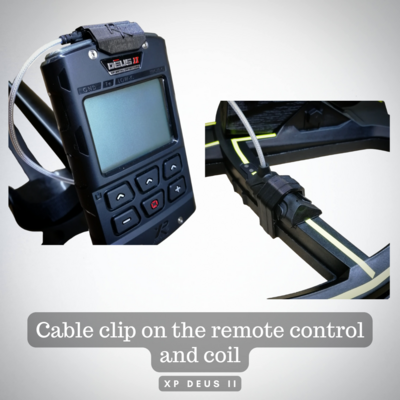 Cable clip on the remote control and coil - XP Deus 2