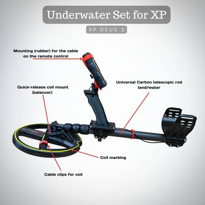 Universal Carbon telescopic rod for XP Deus II (land/water)