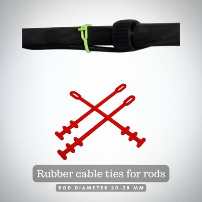 Rubber cable ties for shaft (rod diameter 20-28 mm) Rubber cable ties for shaft (rod diameter 20-28 mm)