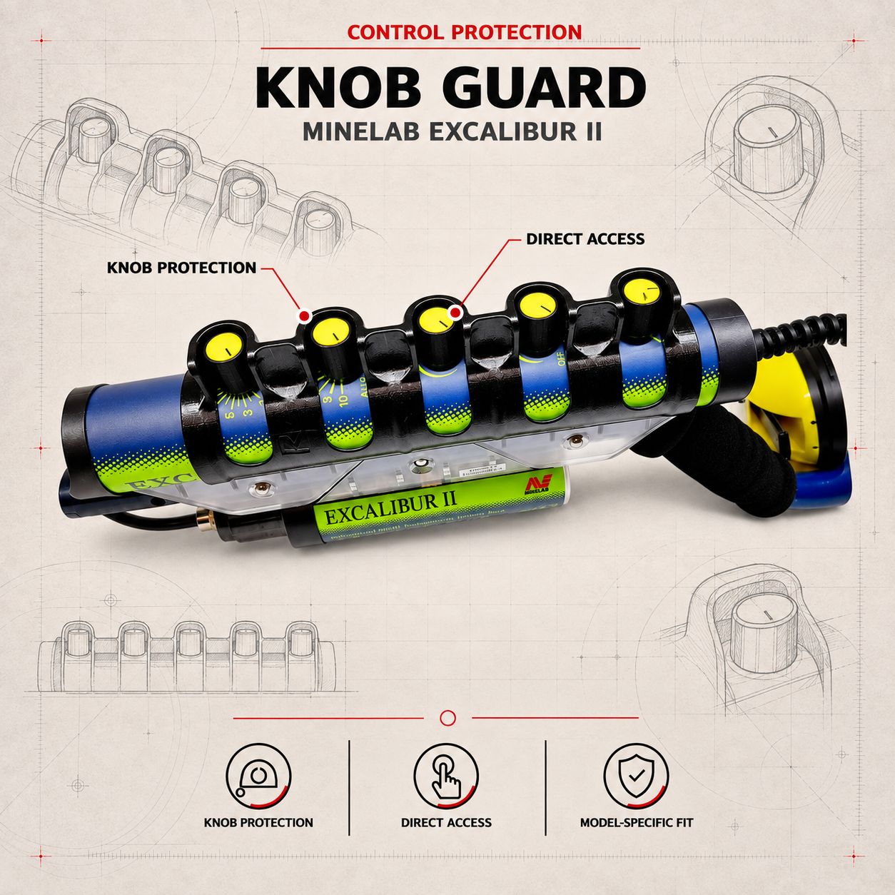 Knob Guard - Minelab Excalibur I/II