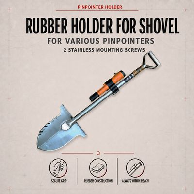 Rubber pinpointer holder for shovel (various)