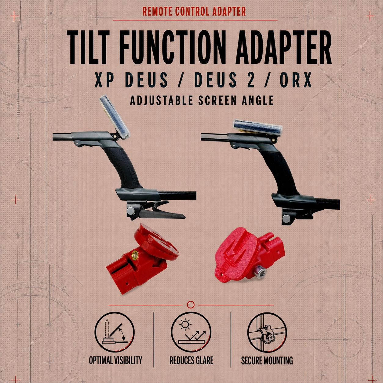 Remote control adapter with tilt function XP Deus/Deus 2/ORX