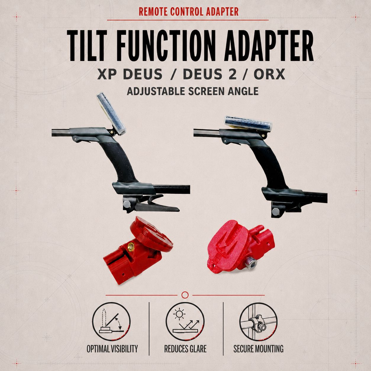 Remote control adapter with tilt function XP Deus/Deus 2/ORX