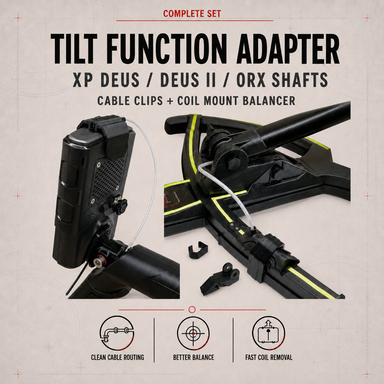 Complete set with tilt function adapter XP Deus II