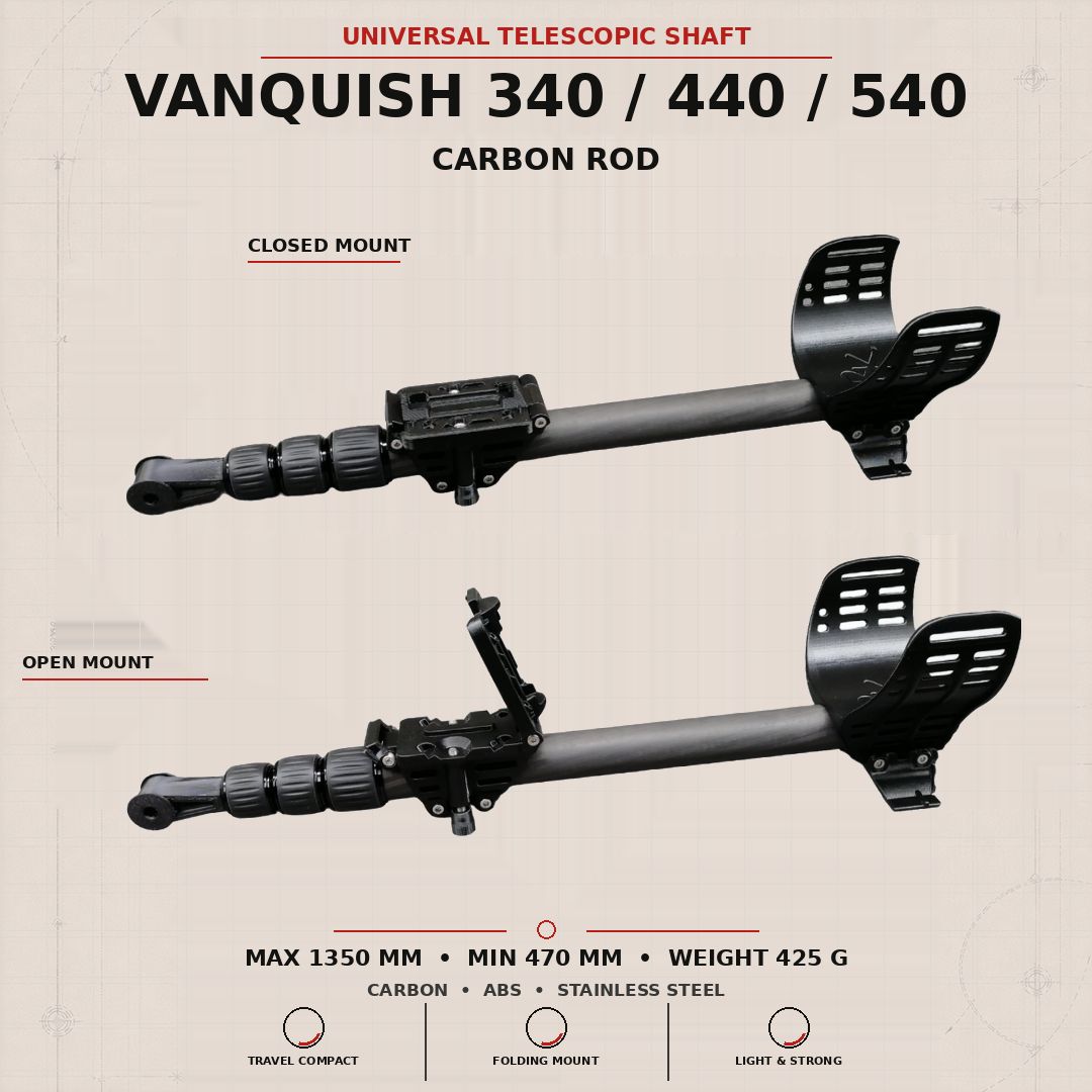 Universal Carbon telescopic rod for Vanquish 340/440/540
