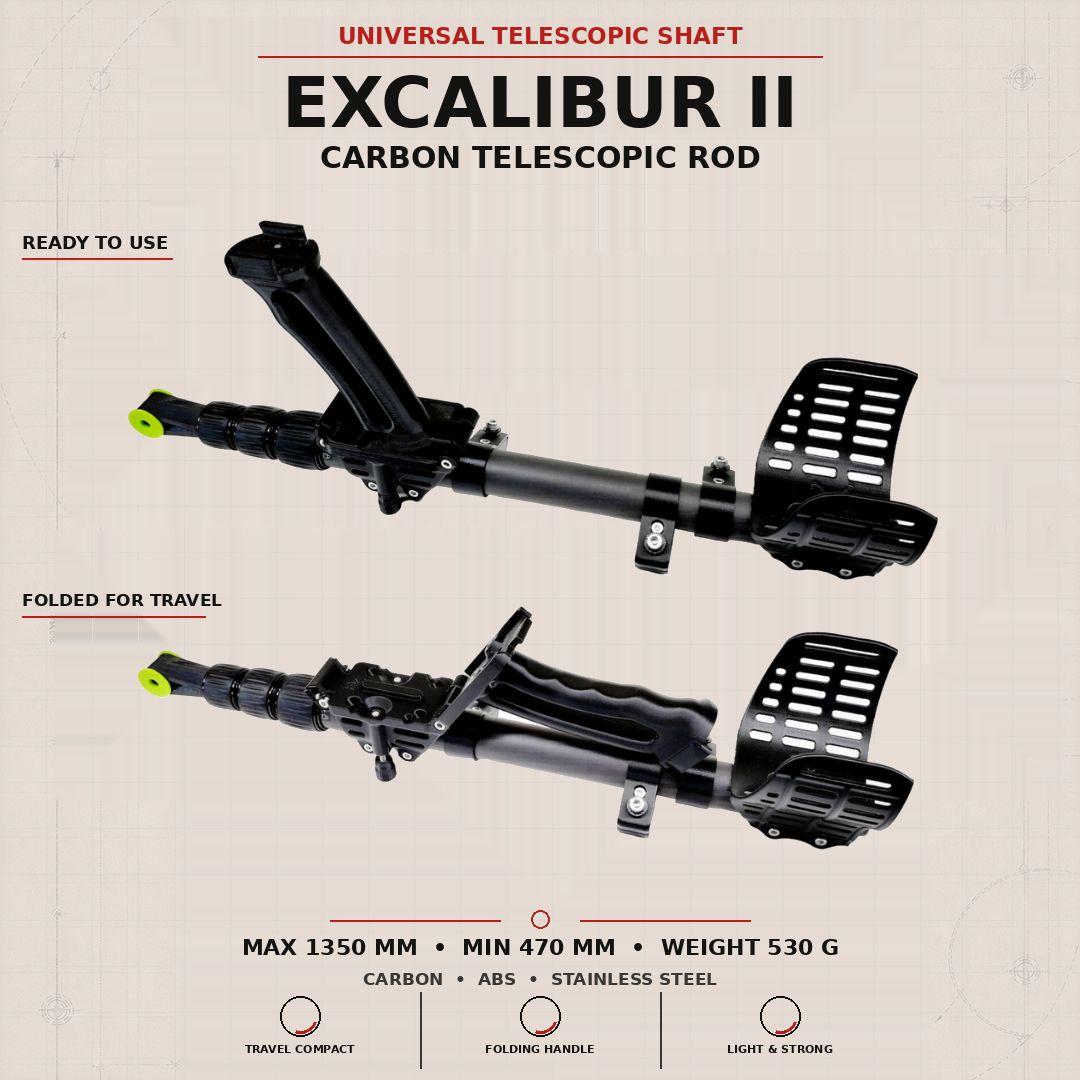 Universal Carbon telescopic rod for Excalibur I/II