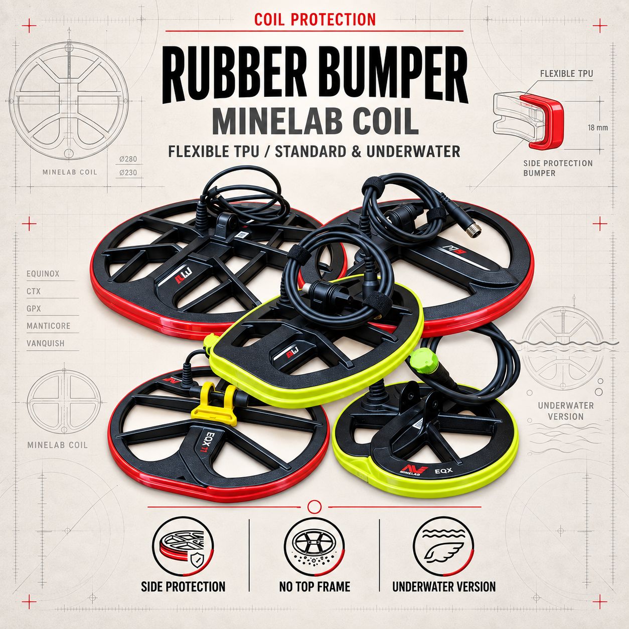 Side coil protection (bumper) - Minelab