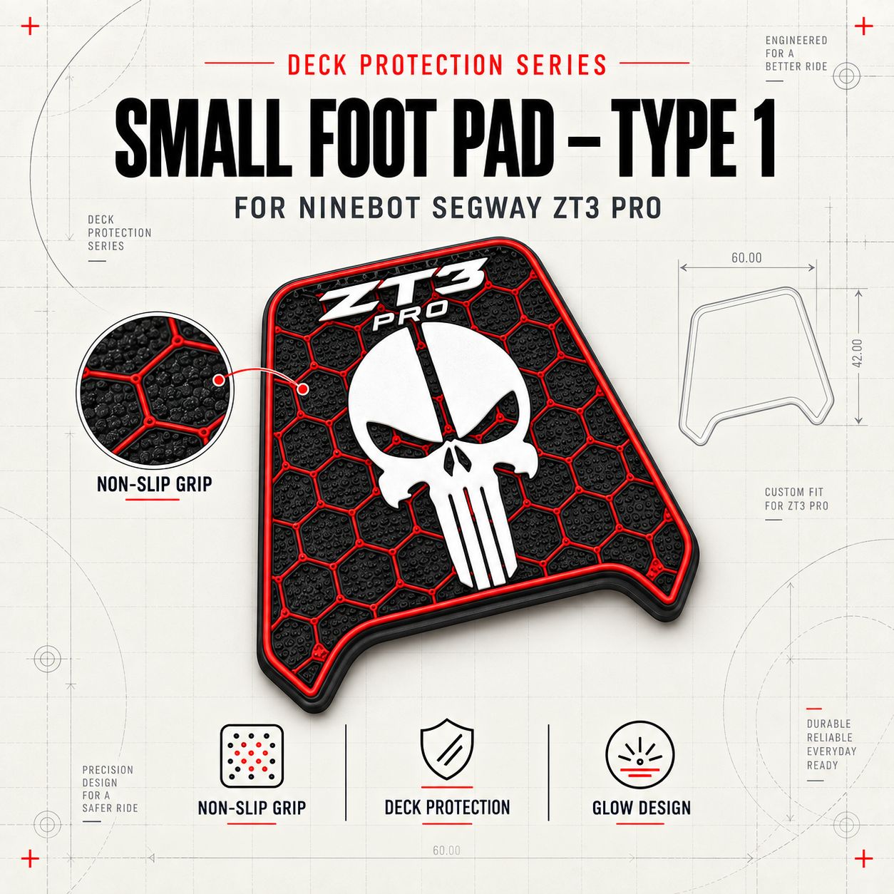 Small Foot Pad - Ninebot Segway ZT3 Pro Typ 1