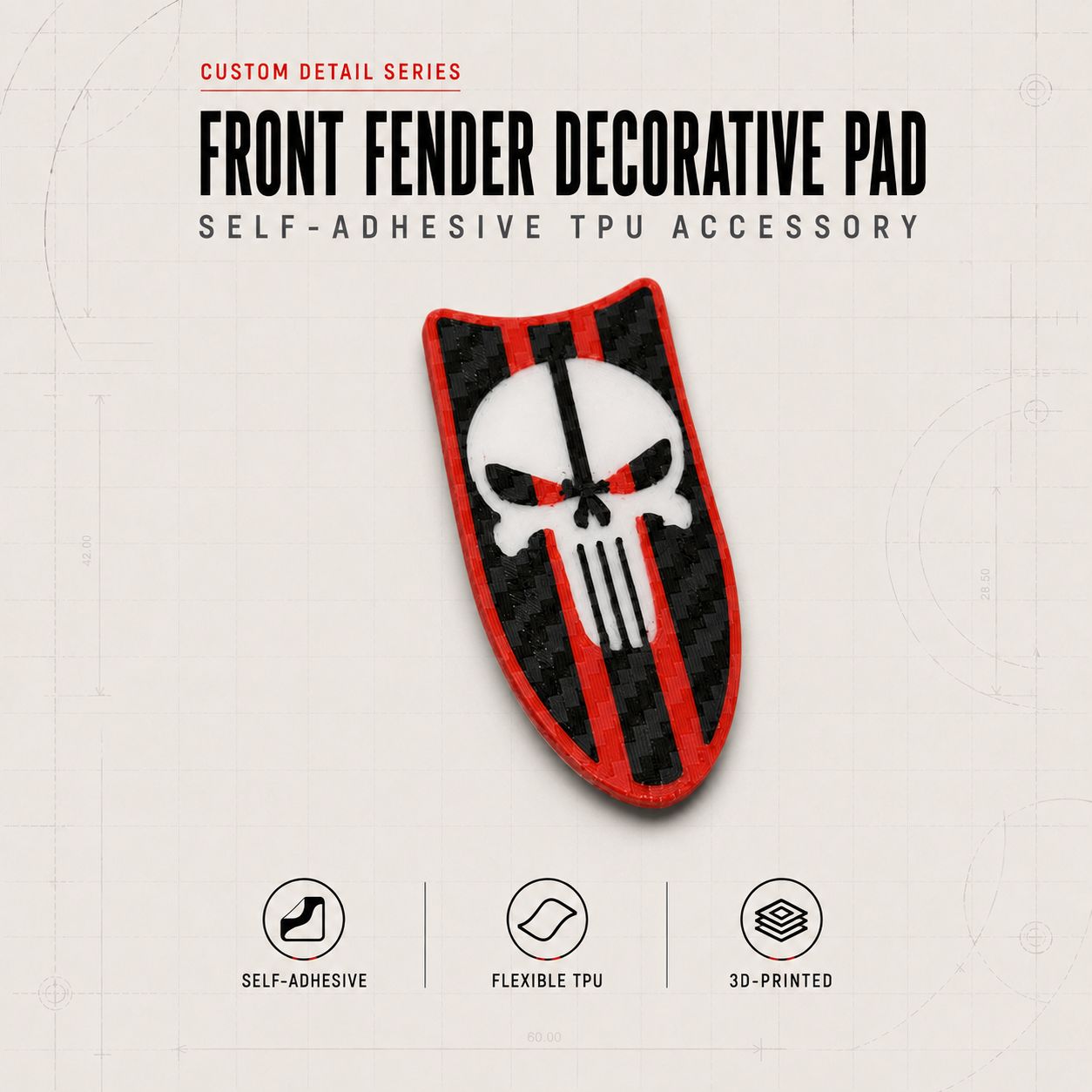 Front Fender Decorative Rubber Pad