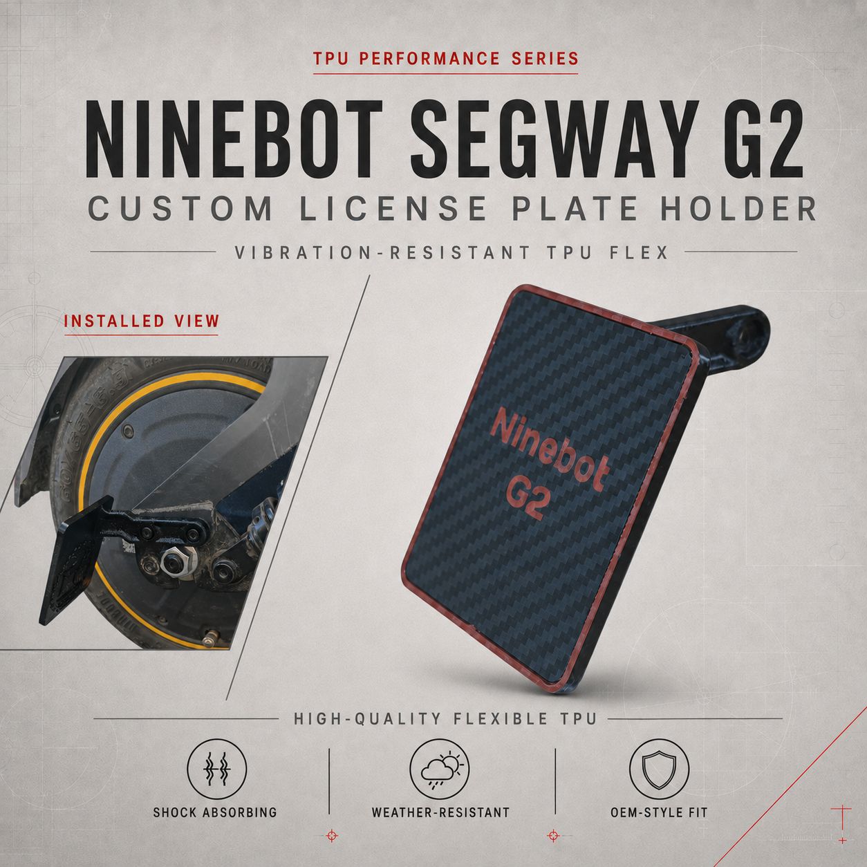 Custom License Plate Holder - Ninebot Segway G2