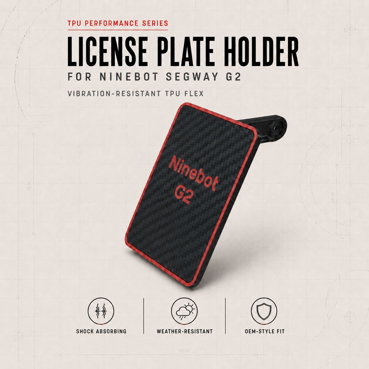 Custom License Plate Holder - Ninebot Segway G2